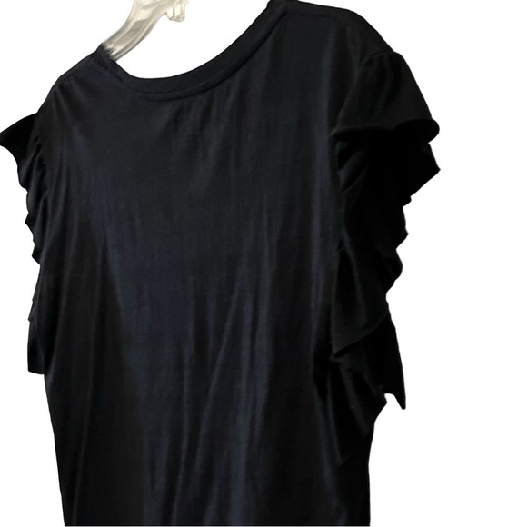 NEW For the Republic Flutter Sleeve Crew Neck Top S Boxy Oversized Black - Picture 4 of 11
